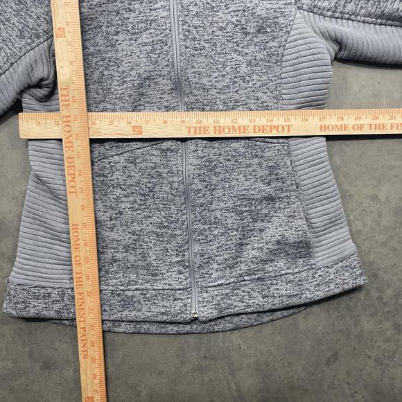 The North Face Jacket Womens Medium Gray Fleece Full Zip Heather Ribbed Panels - Picture 2 of 4